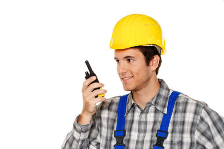 young craftsmen - plumbing - building workers on a white background