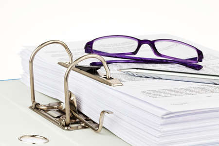 a file folder with documents and documents  retention of contracts の写真素材