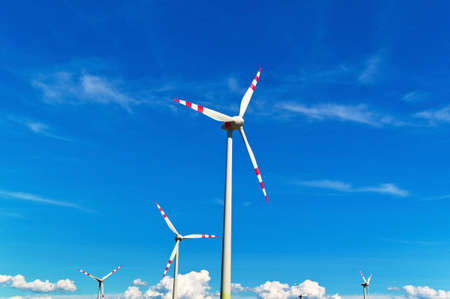 pinwheel of a wind power plant  production of alternative and sustainable energy for power generationの写真素材