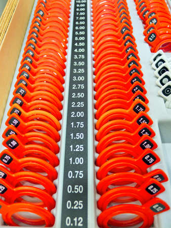 glasses for testing  the eyes checked by an optician