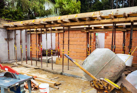 the basement of a family home  structural work in solid constructionの写真素材