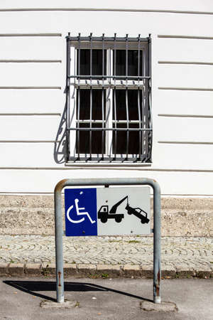 sign for disabled parking spaceの写真素材