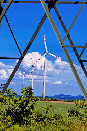 pinwheel of a wind power plant  production of alternative and sustainable energy for power generationの写真素材