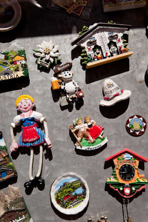 kitschy souvenirs in mondsee, upper austriaの写真素材