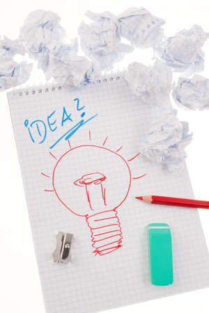 bulb to drawing as a symbol of new ideas の写真素材