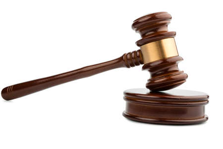 auction hammer or gavel, symbol photo of authority and decision-makingの写真素材