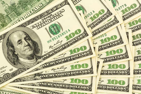 many american dollar bills  symbolic photo for debt and wealth