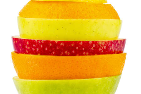 several different slices of fresh fruit, with lots of vitaminsの写真素材