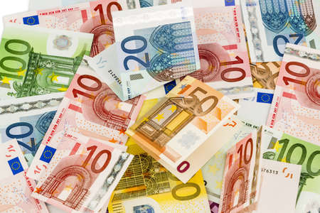 many euro banknotes  の写真素材