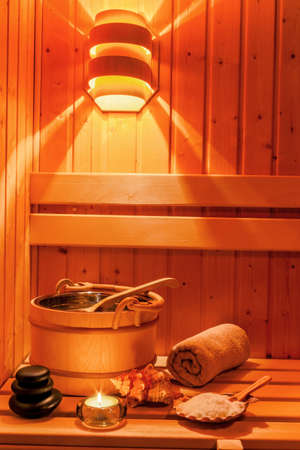 inside the saunaの写真素材