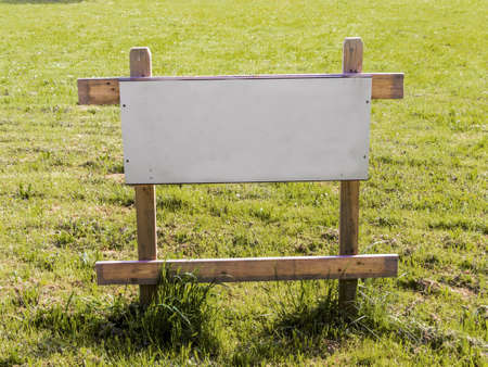 Sign on a lawnの写真素材