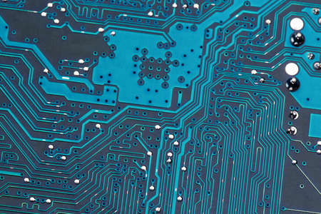 close-up of a circuit board of a computer