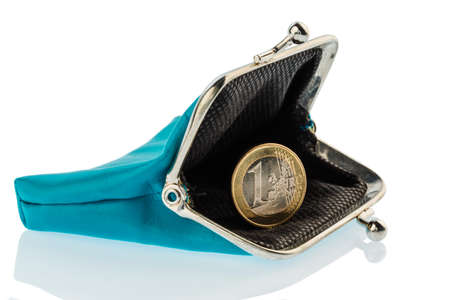 an almost empty wallet as a symbol, photo on debt, poverty and bankruptcy