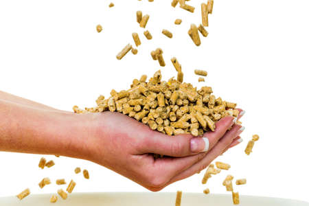 alternative energy for heating. heating with pellets already the environment.の写真素材