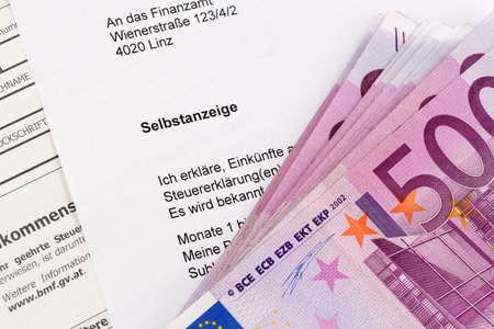 symbolic photo for a self display due to evasion of taxes at the tax office
