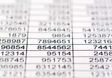 a table with the figures of revenue and expenditure. photo icon for kosetn, profit, controllingの写真素材