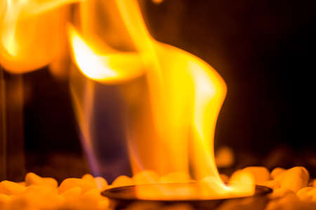 flames of an open fire. in a fire blaze open flames.の写真素材