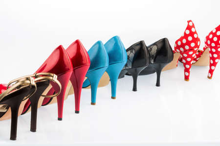 different colored shoesの写真素材