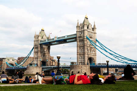 the famous tower bridge in london, england.