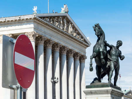 the austrian parliament in vienna. seat of governmentの写真素材