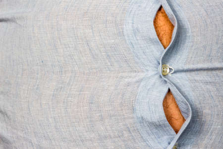 man with overweight. symbolic photo for beer belly, unsuccessful diets and poor diet.の写真素材