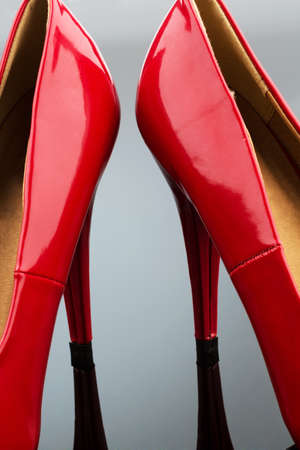 red high heels, symbol photo for fashion, elegance and eroticismの写真素材