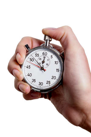 a hand holding a stopwatch.の写真素材