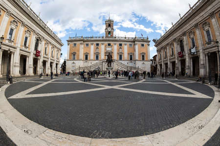 italy, rome. rom. piazza del campidoglio. marcus aurelius statueのeditorial素材