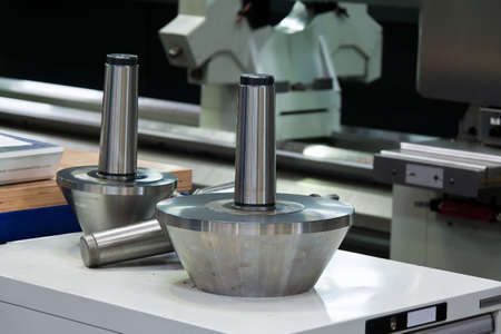 heads of a cnc milling machine in metal industryの写真素材