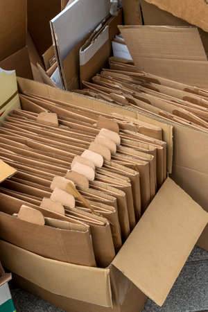 empty cardboard boxes for the collection of waste paper