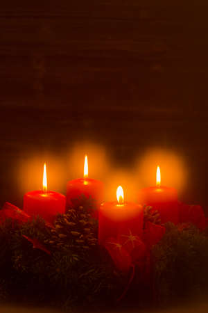 an advent wreath for christmas ensures romatinsche mood in the silent advent.の写真素材