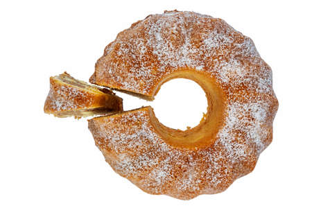 a marble cake for dessert. symbolic photo for taxes, fees and sharesの写真素材