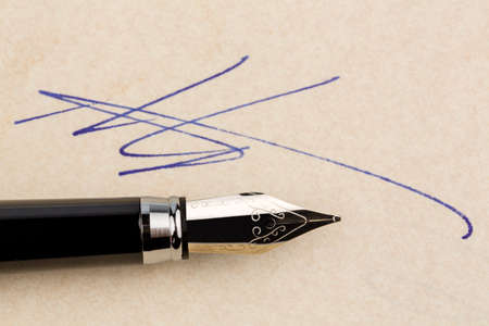 a contract or document shall be signed by hand with a fountain pen.の写真素材