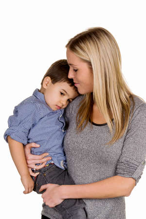 mother and son symbol of love, care, single motherの写真素材