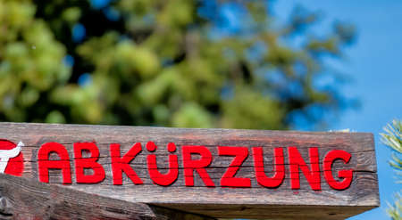 shield abbreviation symbol for hiking, orienteering, efficiency,の写真素材