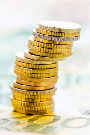 single stack of money coins symbol photo for financial planning, investment, investment riskの写真素材