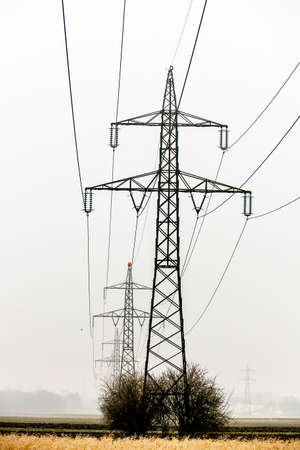 a power line poles for electricity. power line for energy.