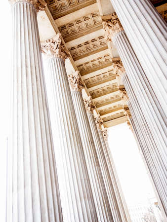 columns at the parliament in vienna, symbolic photo for architecture, stability, historyの写真素材