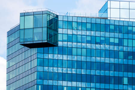 the windows of a modern building for offices