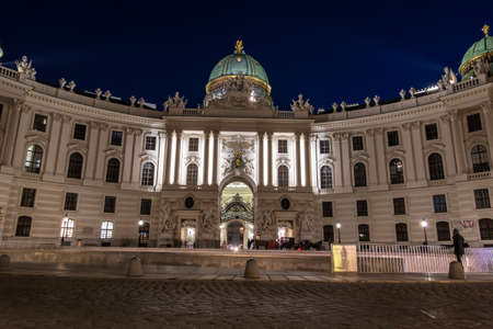 austria, vienna. the imperial palace at duskのeditorial素材