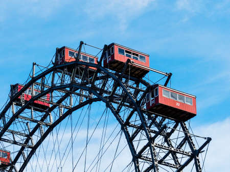 the ferris wheel in vienna is one of the landmarks of the cityのeditorial素材