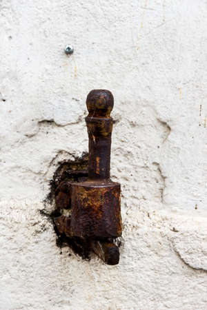 rusty hinge of iron, symbol of decay, impermanence, old ironの写真素材