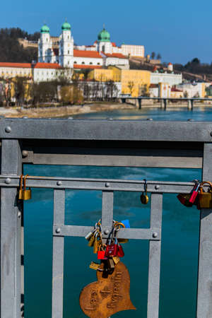view of the city of passau in bavaria. here are attributed to the inn, the danube and the ilz together.の写真素材