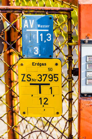 signs of water and gas connection, symbol for water and gas supply