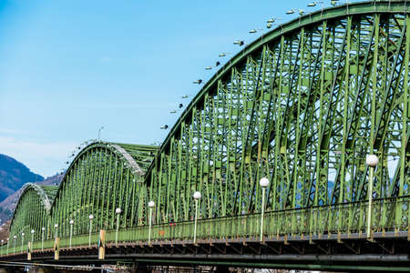 the railway bridge in linz, austria