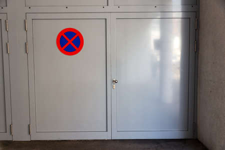 prohibition sign at a cabinet, a symbol of order, bureaucracy,
