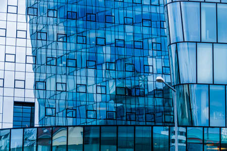 the windows of a modern building for officesの写真素材