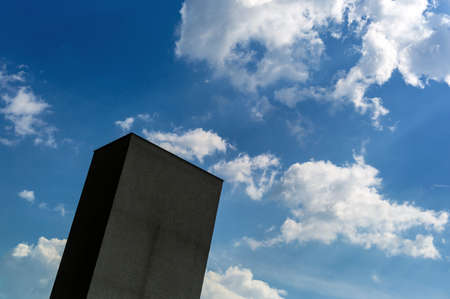Building in front of sky at the city cemetery of linz, austriaの写真素材