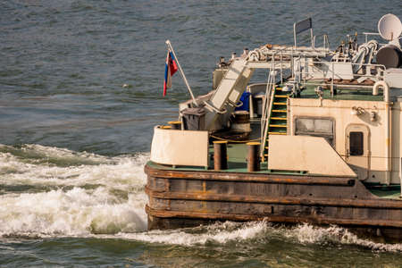 Bulk freighters traveling symbol for shipping, freight, logistics, export, navigationの写真素材