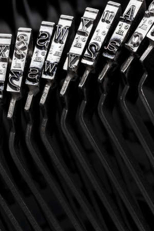 types and character of an old typewriter. symbolic photo for communication in former times